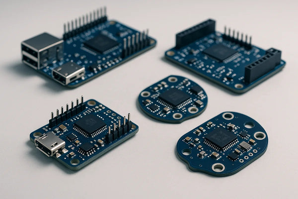 A neutral selection of several different development board types